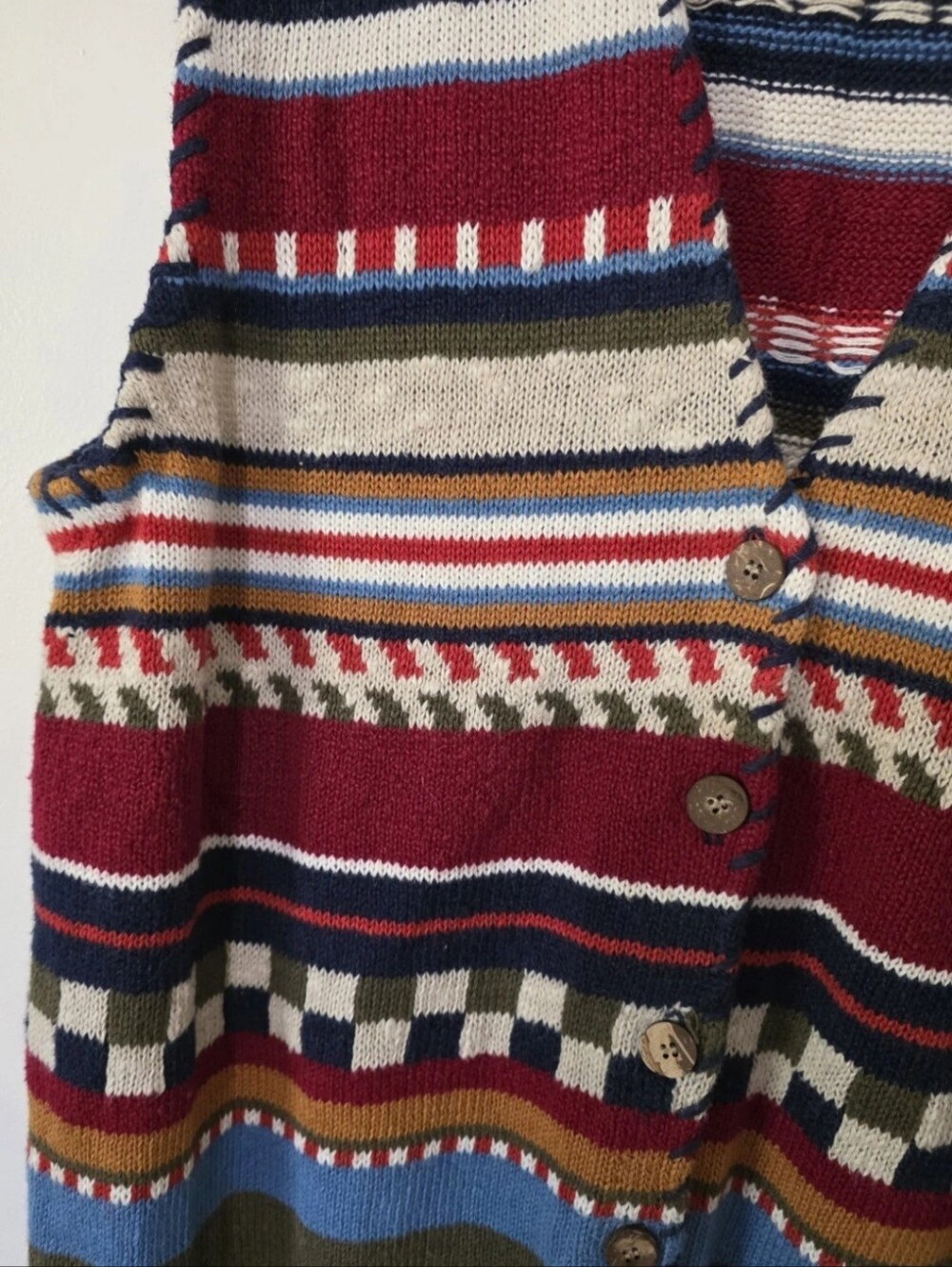 Vintage Russ Sport Sweater Vest Boho Hippie Cottagecore Ranchwear Aztec Retro XL